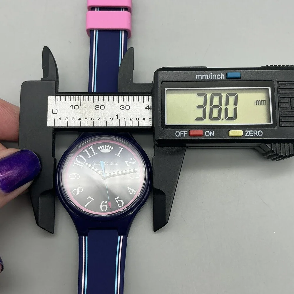 Juicy Couture Womens Watch 38mm Blue Pink Dial Navy New Battery